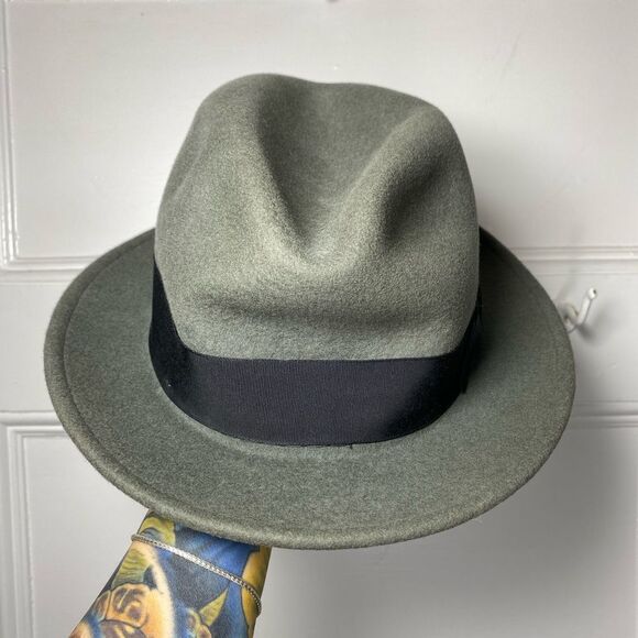 STETSON Cashmere Blend Fedora Hat in Gray/Black - Picture 5 of 10